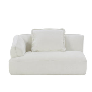English Elm 122" L-shaped Sectional with Deep Chaise High Density Foam Low Profile Living Room Sofa Beige N767P371309W