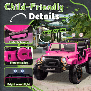 English Elm 24v Kids Electric Ride on Car with Parental Remote Rear Suspension and Bluetooth Audio Pink W1578P228744