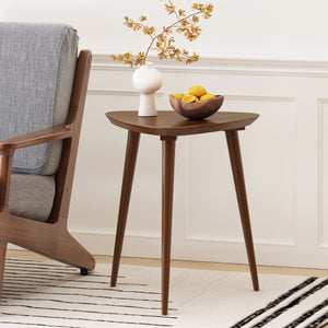 English Elm Christopher Knight Home® - End Table - Mid-Century Modern Walnut Side Table With Guitar-Pick Top & Splayed Legs For Small Spaces N771P221039T