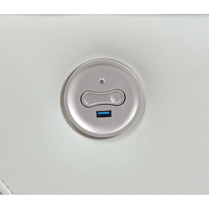 English Elm Ashland Dove Grey Leatherette Power Reclining Sofa with USB Port, Plush Attached Cushions, Modern Comfort (94) B062P353259