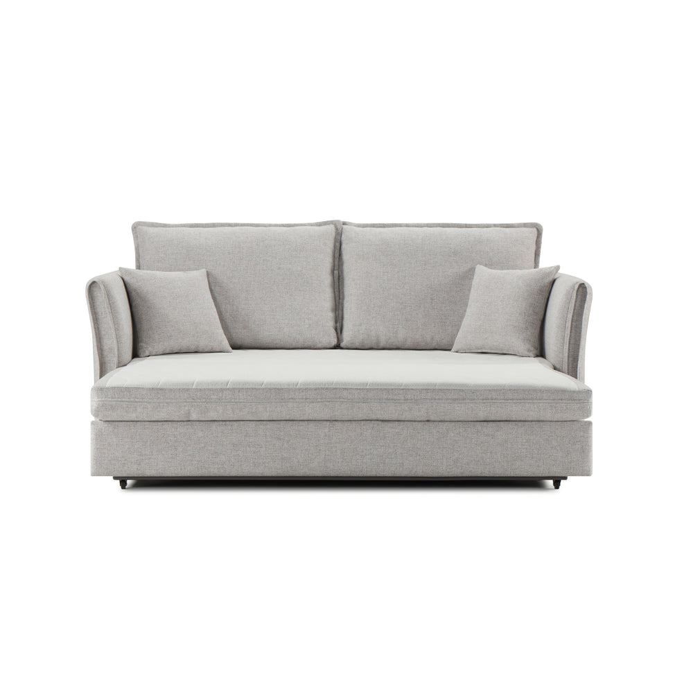 English Elm Oren Gray Chenille Sectional Sofa Sleeper w/ Queen Pull-Out, Hidden Storage, Pocket Coil Comfort B2726S00128