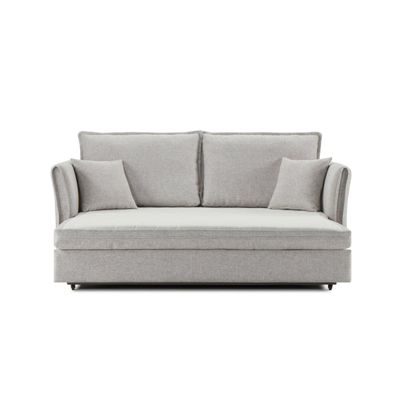 English Elm Oren Gray Chenille Sectional Sofa Sleeper w/ Queen Pull-Out, Hidden Storage, Pocket Coil Comfort B2726S00128