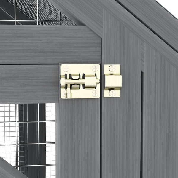 English Elm Cat, Outdoor Wood Enclosure Multi-level Shelter with Platforms Resting Boxes Waterproof Canopy W1598S00039