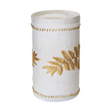 Linen Gold Stitched Fern Votive-lg 625035 Elk Home