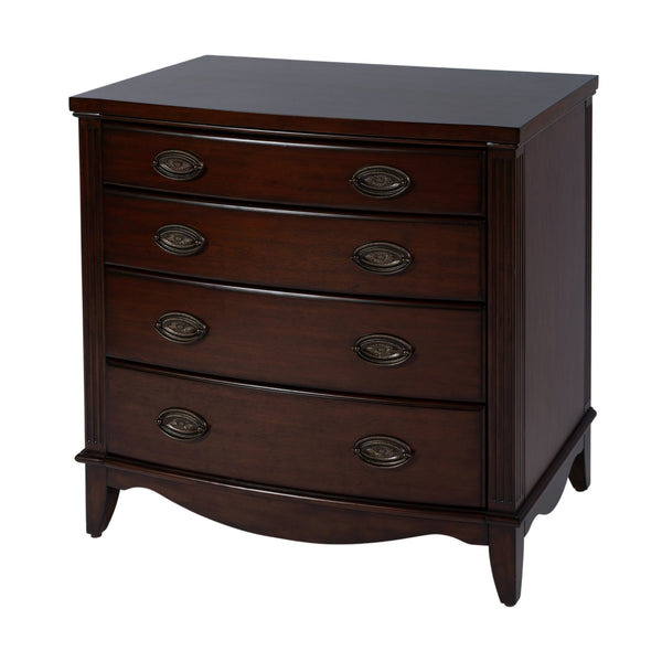 Butler Specialty Butler Agatha 32 in. 4-Drawer Accent Chest with Mahogany Finish, Soft-Close Drawers, Compact Elegance Dark Brown 6250379