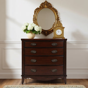 Butler Specialty Butler Agatha 32 in. 4-Drawer Accent Chest with Mahogany Finish, Soft-Close Drawers, Compact Elegance Dark Brown 6250379