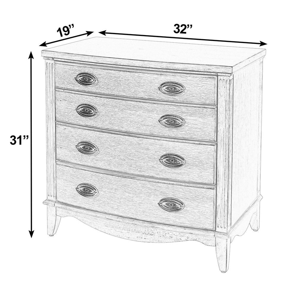 Butler Specialty Butler Agatha 32 in. 4-Drawer Accent Chest with Mahogany Finish, Soft-Close Drawers, Compact Elegance Dark Brown 6250379