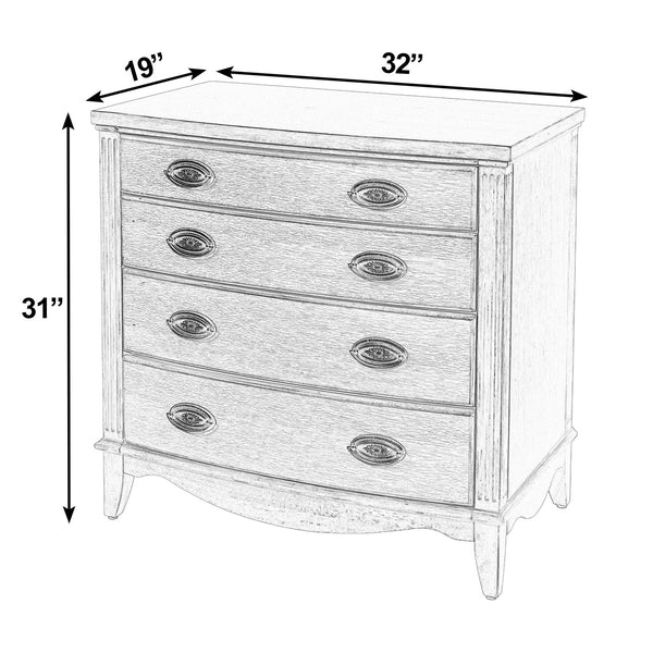 Butler Specialty Butler Agatha 32 in. 4-Drawer Accent Chest with Mahogany Finish, Soft-Close Drawers, Compact Elegance Dark Brown 6250379