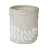 Linen Silver Stitched Fern Votive-s 625044 Elk Home