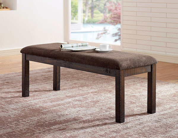 English Elm Classic Walnut Bench 48" Upholstered Dining Seat, Wood Grain Finish, Seats 2, Sturdy 48x17x18" B011P245909