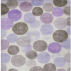 HomeRoots 5' Stylish Geometric Washable Area Rug in Purple, Brown, and Ivory for Indoor & Outdoor Use 8' X 10' 625100