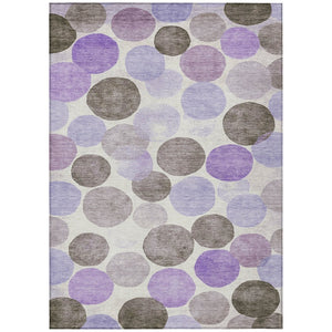 HomeRoots 5' Stylish Geometric Washable Area Rug in Purple, Brown, and Ivory for Indoor & Outdoor Use 10' X 14' 625102