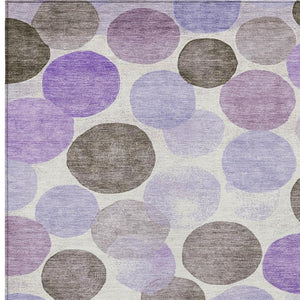 HomeRoots 5' Stylish Geometric Washable Area Rug in Purple, Brown, and Ivory for Indoor & Outdoor Use 10' X 14' 625102