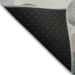 HomeRoots 5' Salmon Green and Peach Geometric Area Rug - Stylish, Washable, Indoor/Outdoor Comfort for All Spaces 5' X 8' 625110