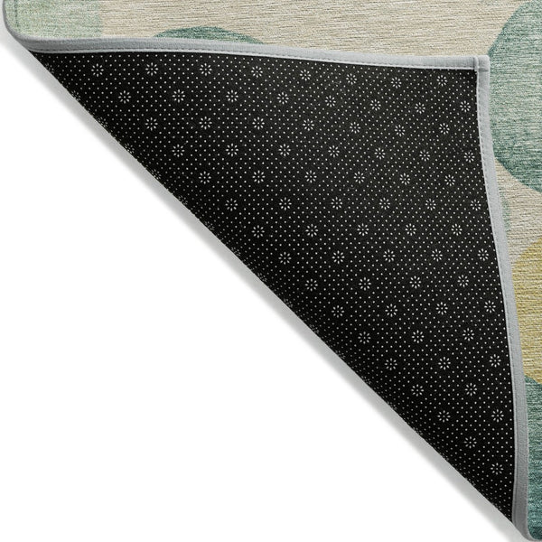 HomeRoots 5' Bold Geometric Area Rug in Teal, Blue, Yellow & Peach – Durable, Washable for Indoor & Outdoor Use 8' X 10' 625118