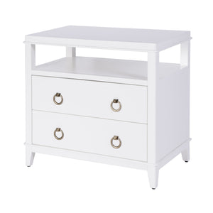 Butler Specialty Butler Highbury 28" Rectangular Wood Nightstand With Open Shelf & 2 Soft-close Drawers In White Smooth White Mdf,Acacia,Pine,Plywood, 6251304-butler