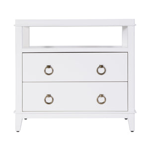 Butler Specialty Butler Highbury 28" Rectangular Wood Nightstand With Open Shelf & 2 Soft-close Drawers In White Smooth White Mdf,Acacia,Pine,Plywood, 6251304-butler