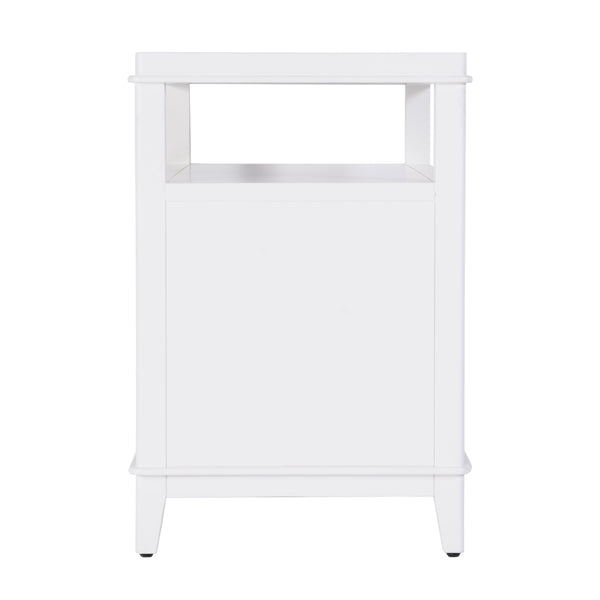 Butler Specialty Butler Highbury 28" Rectangular Wood Nightstand With Open Shelf & 2 Soft-close Drawers In White Smooth White Mdf,Acacia,Pine,Plywood, 6251304-butler
