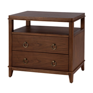 Butler Specialty Butler Highbury 28" Wood Nightstand With 2 Soft-close Drawers & Open Shelf - Modern Elegance In Brown Medium Brown Mdf,Acacia,Pine,Plywood,Veneers 6251489-butler