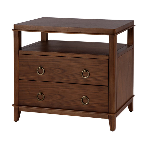 Butler Specialty Butler Highbury 28" Wood Nightstand With 2 Soft-close Drawers & Open Shelf - Modern Elegance In Brown Medium Brown Mdf,Acacia,Pine,Plywood,Veneers 6251489-butler