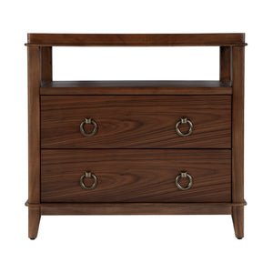 Butler Specialty Butler Highbury 28" Wood Nightstand With 2 Soft-close Drawers & Open Shelf - Modern Elegance In Brown Medium Brown Mdf,Acacia,Pine,Plywood,Veneers 6251489-butler