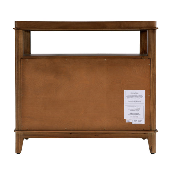 Butler Specialty Butler Highbury 28" Wood Nightstand With 2 Soft-close Drawers & Open Shelf - Modern Elegance In Brown Medium Brown Mdf,Acacia,Pine,Plywood,Veneers 6251489-butler