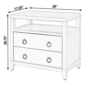 Butler Specialty Butler Highbury 28" Wood Nightstand With 2 Soft-close Drawers & Open Shelf - Modern Elegance In Brown Medium Brown Mdf,Acacia,Pine,Plywood,Veneers 6251489-butler