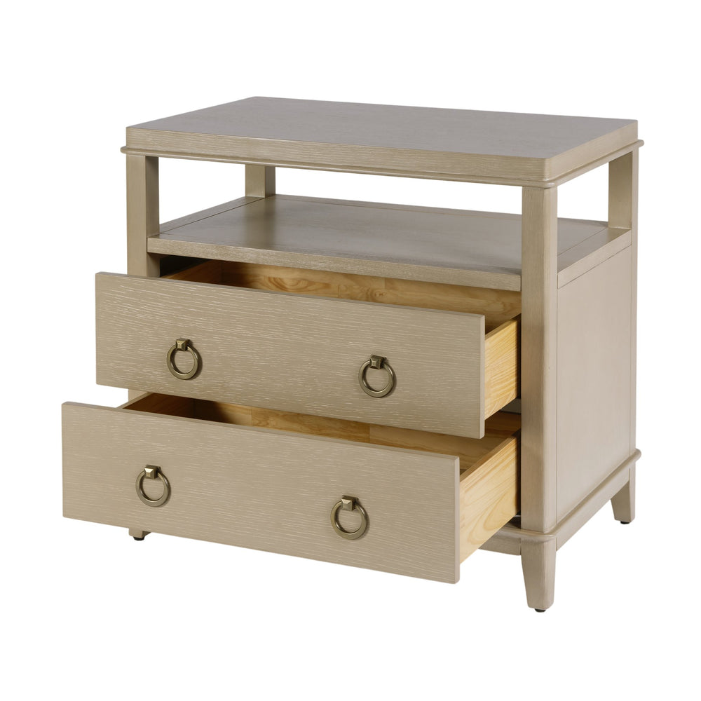 Butler Specialty Butler Highbury 28" W Wood Nightstand With 2 Soft-close Drawers & Open Shelf - Modern Elegance Beige Mdf,Eucalyptus,Pine,Plywood,Acacia,Veneers 6251516-butler