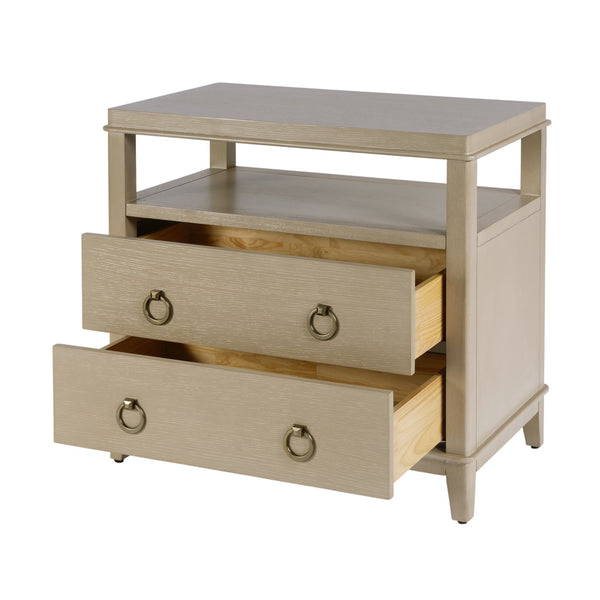 Butler Specialty Butler Highbury 28" W Wood Nightstand With 2 Soft-close Drawers & Open Shelf - Modern Elegance Beige Mdf,Eucalyptus,Pine,Plywood,Acacia,Veneers 6251516-butler