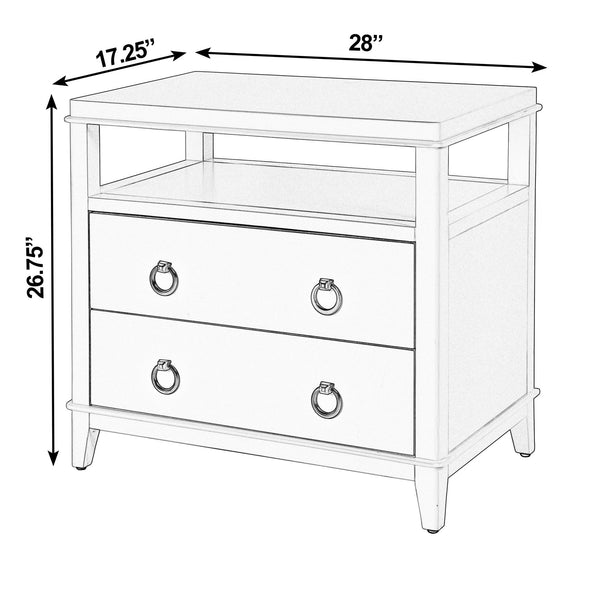 Butler Specialty Butler Highbury 28" W Wood Nightstand With 2 Soft-close Drawers & Open Shelf - Modern Elegance Beige Mdf,Eucalyptus,Pine,Plywood,Acacia,Veneers 6251516-butler