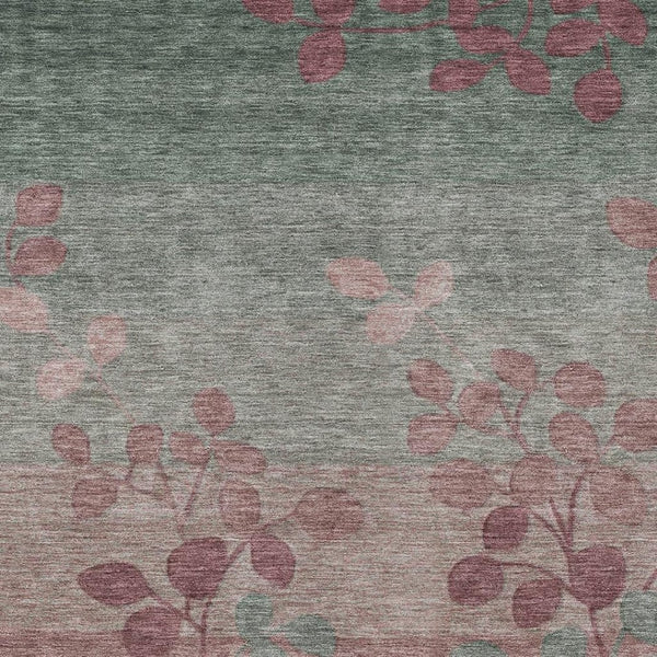 HomeRoots 5' Blush and Emerald Floral Area Rug - Durable, Machine-Washable Design for Indoor and Outdoor Spaces 5' X 8' 625164