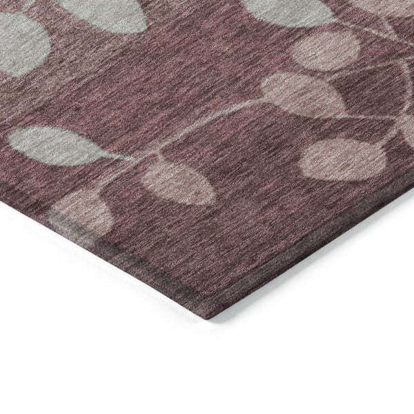 HomeRoots 5' Blush and Emerald Floral Area Rug - Durable, Machine-Washable Design for Indoor and Outdoor Spaces 8' Round 625165