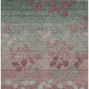 HomeRoots 5' Blush and Emerald Floral Area Rug - Durable, Machine-Washable Design for Indoor and Outdoor Spaces 8' X 10' 625166