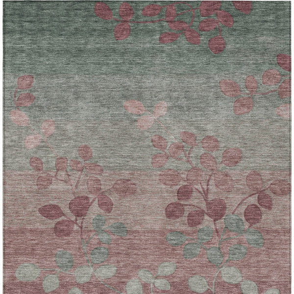 HomeRoots 5' Blush and Emerald Floral Area Rug - Durable, Machine-Washable Design for Indoor and Outdoor Spaces 8' X 10' 625166
