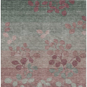 HomeRoots 5' Blush and Emerald Floral Area Rug - Durable, Machine-Washable Design for Indoor and Outdoor Spaces 8' X 10' 625166