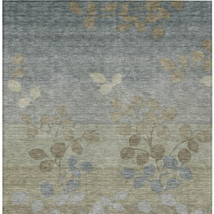 HomeRoots 5' Elegant Khaki and Gray Floral Area Rug – Durable, Washable Design for Indoor and Outdoor Spaces 5' X 8' 625182