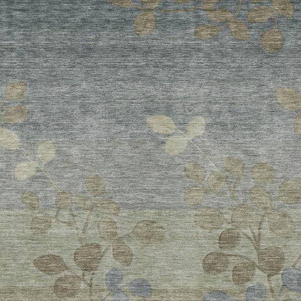 HomeRoots 5' Elegant Khaki and Gray Floral Area Rug – Durable, Washable Design for Indoor and Outdoor Spaces 5' X 8' 625182