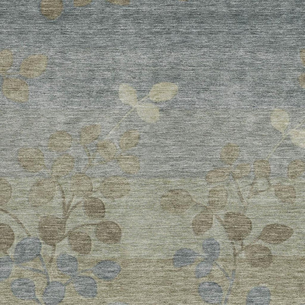 HomeRoots 5' Elegant Khaki and Gray Floral Area Rug – Durable, Washable Design for Indoor and Outdoor Spaces 9' X 12' 625185