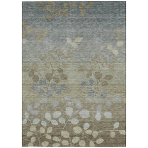 HomeRoots 5' Elegant Khaki and Gray Floral Area Rug – Durable, Washable Design for Indoor and Outdoor Spaces 9' X 12' 625185