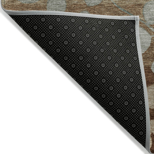 HomeRoots 5' Brown and Teal Blue Floral Area Rug - Durable, Washable, Perfect for Indoor and Outdoor Spaces 8' X 10' 625190