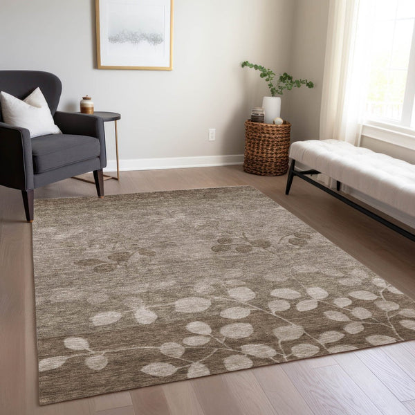 HomeRoots 5' Versatile Floral Indoor Outdoor Area Rug - Durable, Washable, and Perfect for High-Traffic Spaces 5' X 8' 625212