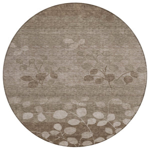 HomeRoots 5' Versatile Floral Indoor Outdoor Area Rug - Durable, Washable, and Perfect for High-Traffic Spaces 8' Round 625213