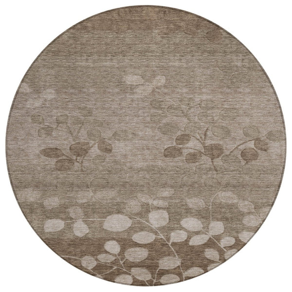 HomeRoots 5' Versatile Floral Indoor Outdoor Area Rug - Durable, Washable, and Perfect for High-Traffic Spaces 8' Round 625213