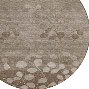 HomeRoots 5' Versatile Floral Indoor Outdoor Area Rug - Durable, Washable, and Perfect for High-Traffic Spaces 8' Round 625213