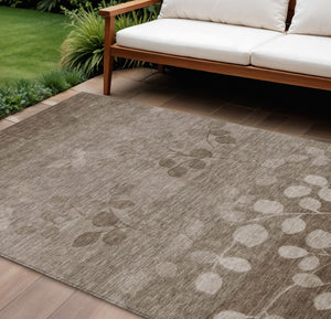 HomeRoots 5' Versatile Floral Indoor Outdoor Area Rug - Durable, Washable, and Perfect for High-Traffic Spaces 9' X 12' 625215