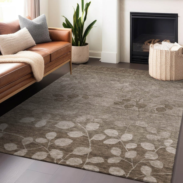 HomeRoots 5' Versatile Floral Indoor Outdoor Area Rug - Durable, Washable, and Perfect for High-Traffic Spaces 10' X 14' 625216
