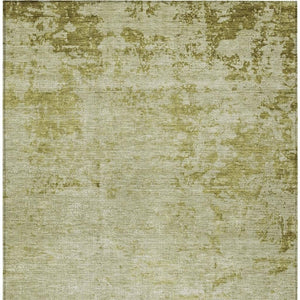 HomeRoots 5' Artichoke Green and Ivory Abstract Washable Area Rug for Indoor and Outdoor High-Traffic Use 5' X 8' 625218