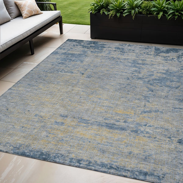 HomeRoots 5' Stylish Navy Blue and Beige Abstract Indoor Outdoor Area Rug for Versatile Home Décor Use 5' X 8' 625224