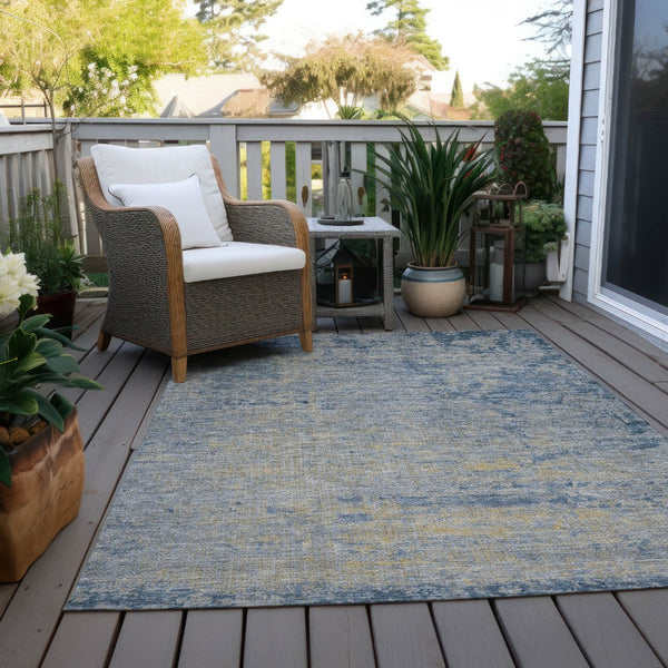 HomeRoots 5' Stylish Navy Blue and Beige Abstract Indoor Outdoor Area Rug for Versatile Home Décor Use 5' X 8' 625224