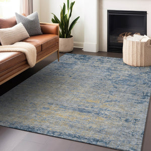 HomeRoots 5' Stylish Navy Blue and Beige Abstract Indoor Outdoor Area Rug for Versatile Home Décor Use 5' X 8' 625224